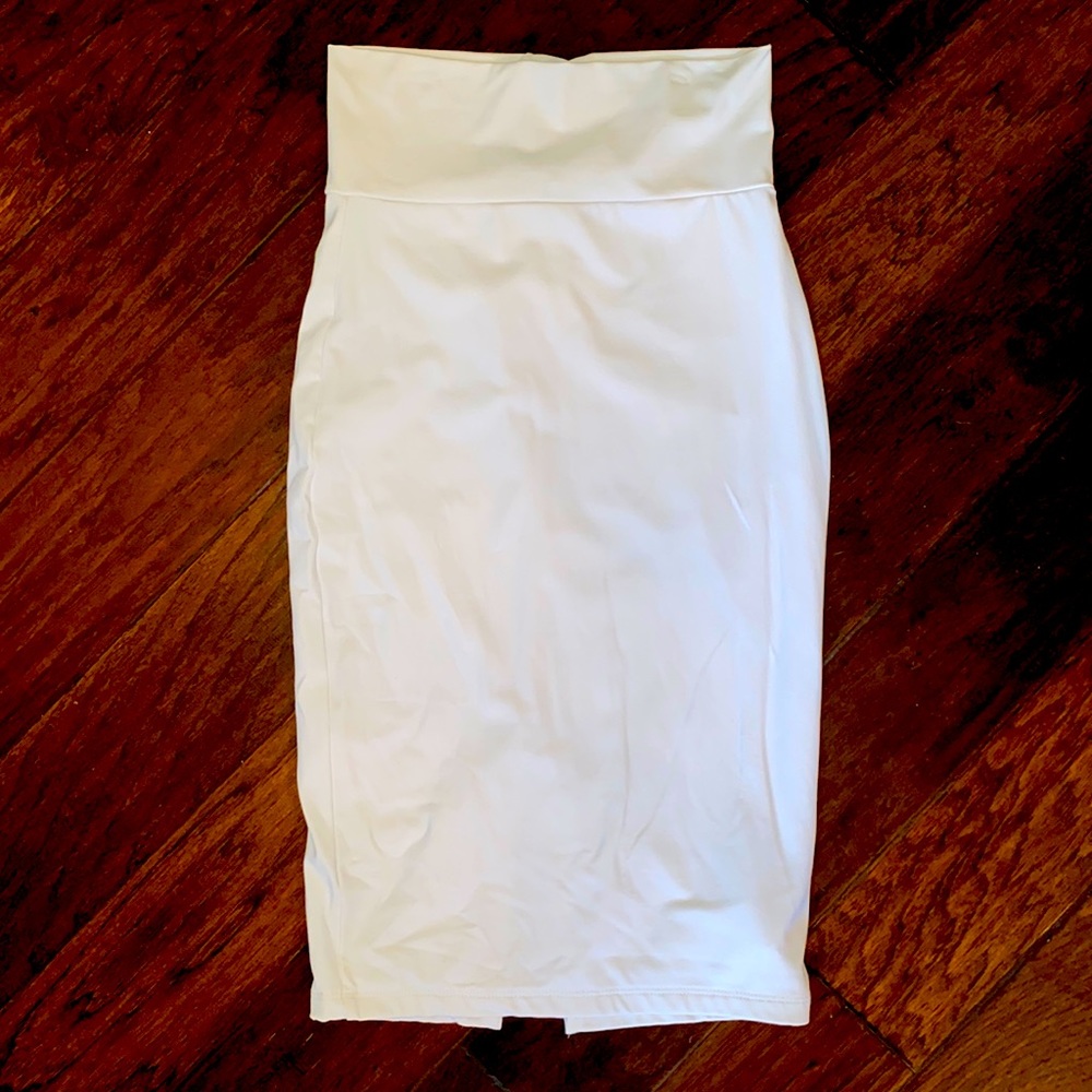 XS High-waisted Bebe white pencil stretch skirt